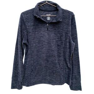 NWT Tek Gear Dark Gray Marled Fleece Quarter Zip